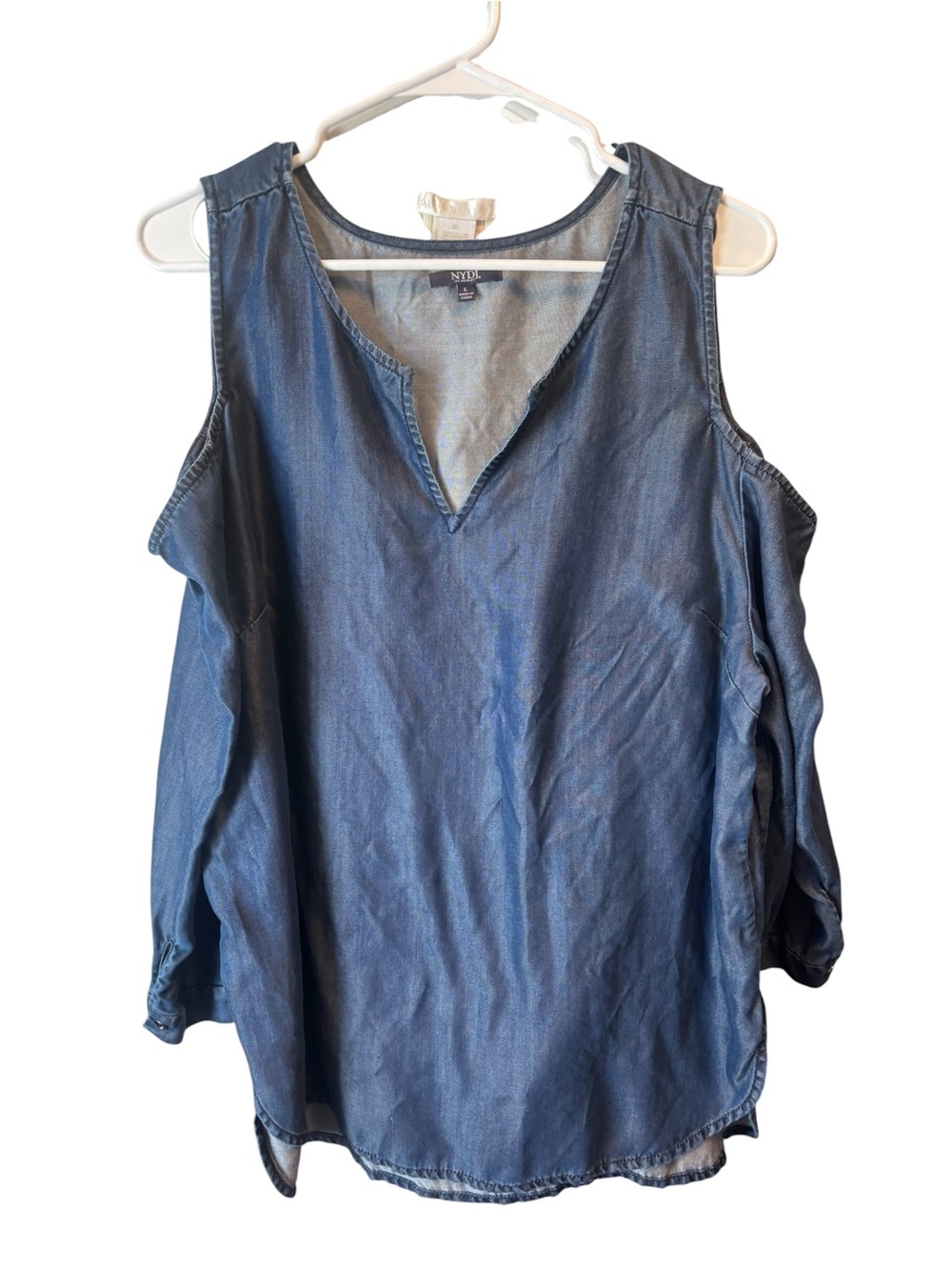 NYDJ Indigo Cold-Shoulder Denim Tunic